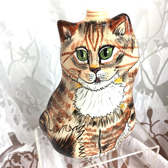 NINA LYMAN CATS Ceramic Ginger Cat Bottle - Picture 2 of 10